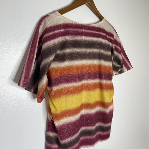 Maurices Multicolor Striped Short Sleeve Round Neck Shirt Size Large Women’s - Picture 7 of 10